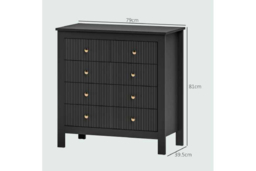 Elegant Black Wood Modular Chest - 5 Drawer Bedroom Storage Unit, 60kg Capacity - thumbnail 7