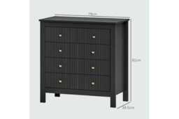 Elegant Black Wood Modular Chest - 5 Drawer Bedroom Storage Unit, 60kg Capacity - thumbnail 3
