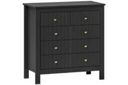 Elegant Black Wood Modular Chest - 5 Drawer Bedroom Storage Unit, 60kg Capacity - thumbnail 1