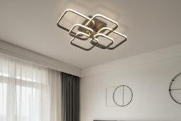 70W Adjustable LED Semi-Flush Ceiling Light with Remote - thumbnail 4