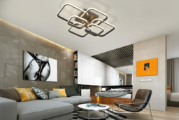 70W Adjustable LED Semi-Flush Ceiling Light with Remote - thumbnail 7