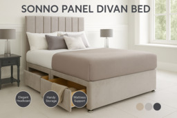 Divan Bed with Storage Drawers & Orthopaedic Mattress - Naples Grey - thumbnail 4