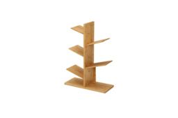 PRICE DROP! 5 or 7-Tier Wooden Bookcase - Tree- Design, Angled Tiers & Natural Wood - thumbnail 3