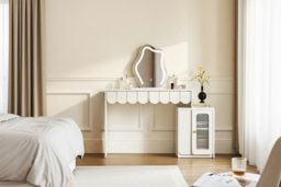 Doris Dressing Table with Cloud Mirror, LED Lights & Cabinet Storage - thumbnail 8