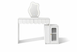 Doris Dressing Table with Cloud Mirror, LED Lights & Cabinet Storage - thumbnail 6