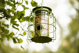 Mini Squirrel-Proof Bird Seed Feeder - Weather-Resistant Steel, Songbird-Friendly - thumbnail 2