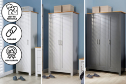 Camden Oak Effect Wardrobe - 1, 2 or 3 Door Contemporary Bedroom Storage with Hanging Rail - thumbnail 8