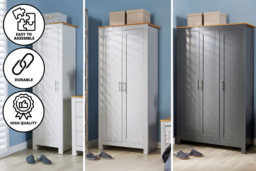 Camden Oak Effect Wardrobe - 1, 2 or 3 Door Contemporary Bedroom Storage with Hanging Rail - thumbnail 4