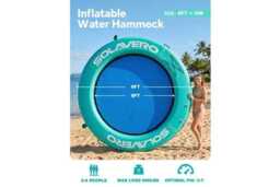 EcoFurnix Inflatable Ring Floating Hammock - Pool & Garden Water Lounger, One Size, Durable PVC - thumbnail 3