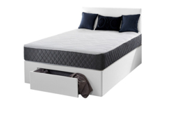 White Ivy Plush Divan Bed, Mattress & Optional Front Storage - 6 Sizes - thumbnail 3