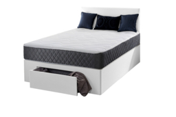 White Ivy Plush Divan Bed, Mattress & Optional Front Storage - 6 Sizes - thumbnail 7