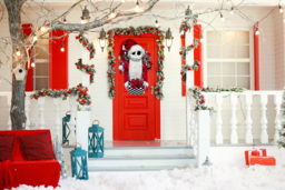 Nightmare Before Christmas  Festive Door Wreath - 55cm, Unique Movie Decor - thumbnail 3