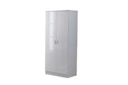 PRICE DROP! White High Gloss 3 Piece Bedroom Furniture Set - Modern Wardrobe, Chest of Drawers & Nightstand, E1 MDF, Scratch Resistant - thumbnail 8