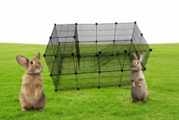 Large Small Pet Cage - Metal Wire Enclosure for Rabbits, Guinea Pigs & Hamsters, Easy Assembly, Spacious 140cm - thumbnail 2