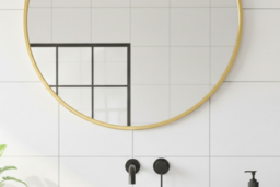 Nordic Round Mirror with Gold Frame, Defog and Shatterproof Design - thumbnail 8