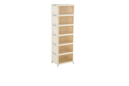 6-Tier Foldable Shoe Cabinet with Lockable Wheels and Transparent Cover - thumbnail 5