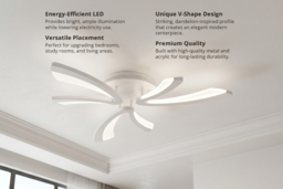 V-Shaped Semi-Flush LED Ceiling Light with Remote Control - thumbnail 3