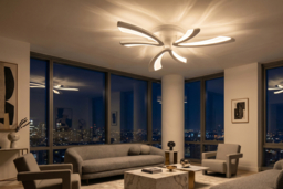 V-Shaped Semi-Flush LED Ceiling Light with Remote Control - thumbnail 8