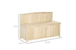 Rustic Outdoor Wood Storage Bench - Garden Patio Accessory & Tool Seat - thumbnail 7