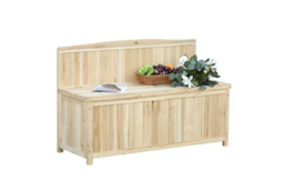 Rustic Outdoor Wood Storage Bench - Garden Patio Accessory & Tool Seat - thumbnail 5