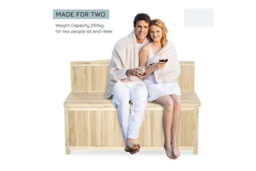 Rustic Outdoor Wood Storage Bench - Garden Patio Accessory & Tool Seat - thumbnail 8