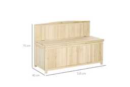 Rustic Outdoor Wood Storage Bench - Garden Patio Accessory & Tool Seat - thumbnail 3