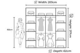 Contemporary MDF Sliding Door Wardrobe - Space-Saving Bedroom Storage, 150cm or 203cm - Modern Sliding Door, Multiple Colours - thumbnail 3