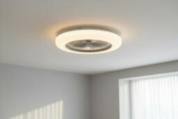 Modern Round Acrylic LED Dimmable Ceiling Fan Light w/ Remote Control