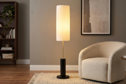 Retro- Floor Lamp with Fabric Lampshade - thumbnail 2