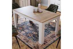 Extendable Solid Oak Dining Table - Space-Saving, 160-207cm, Modern Classic in Navy, Grey or White - thumbnail 4