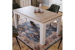 Extendable Solid Oak Dining Table - Space-Saving, 160-207cm, Modern Classic in Navy, Grey or White - thumbnail 8