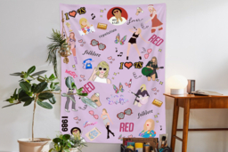 Taylor Swift  Polyester Wall Art Tapestry - Modern Pop Bedroom Decor, 3 Sizes - thumbnail 7