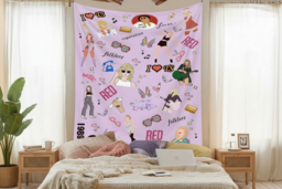 Taylor Swift  Polyester Wall Art Tapestry - Modern Pop Bedroom Decor, 3 Sizes - thumbnail 6