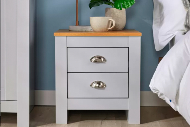 Camden Contemporary Two-Drawer Bedside Table - Metal Handles, Compact Storage, 3 Colours - image 1