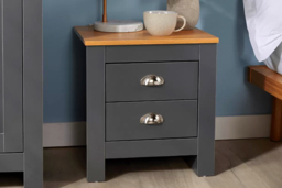 Camden Contemporary Two-Drawer Bedside Table - Metal Handles, Compact Storage, 3 Colours - thumbnail 4