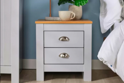 Camden Contemporary Two-Drawer Bedside Table - Metal Handles, Compact Storage, 3 Colours - thumbnail 5