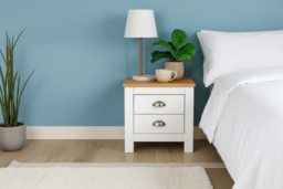 Camden Contemporary Two-Drawer Bedside Table - Metal Handles, Compact Storage, 3 Colours - thumbnail 7