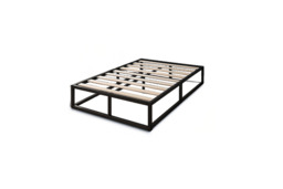 Contemporary Metal Platform Bed with Slatted Frame - Single, Double, or King - thumbnail 3