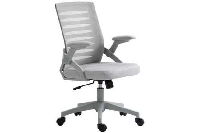 Ergonomic Mesh Office Chair - Adjustable Height, Flip-Up Armrests, Black, 136kg Capacity - image 1