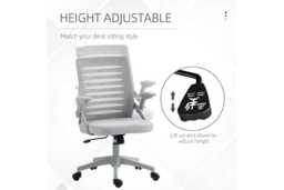 Ergonomic Mesh Office Chair - Adjustable Height, Flip-Up Armrests, Black, 136kg Capacity - thumbnail 4