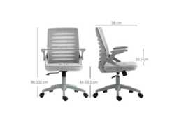 Ergonomic Mesh Office Chair - Adjustable Height, Flip-Up Armrests, Black, 136kg Capacity - thumbnail 3