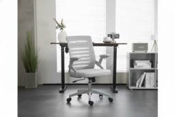 Ergonomic Mesh Office Chair - Adjustable Height, Flip-Up Armrests, Black, 136kg Capacity - thumbnail 2
