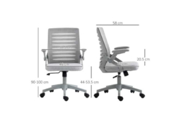 Ergonomic Mesh Office Chair - Adjustable Height, Flip-Up Armrests, Black, 136kg Capacity - thumbnail 7