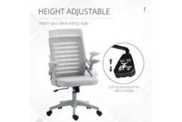Ergonomic Mesh Office Chair - Adjustable Height, Flip-Up Armrests, Black, 136kg Capacity - thumbnail 8