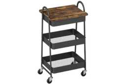 PRICE DROP! 3-Tier Metal Storage Trolley with Wheels & Removable Top - Industrial, Space-Saving Organiser
