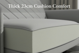 2-in-1 Convertible Sofa Bed with Adjustable Backrest, Storage, Thick Cushions, and Wooden Frame - Cream or Grey - thumbnail 8