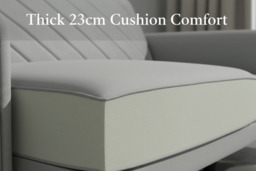 2-in-1 Convertible Sofa Bed with Adjustable Backrest, Storage, Thick Cushions, and Wooden Frame - Cream or Grey - thumbnail 4