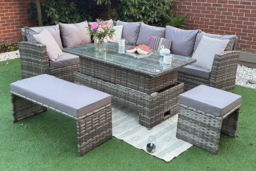 CLEARANCE! 9-Seater Rattan Garden Dining Set - Weatherproof Outdoor Sofa & Table - thumbnail 8