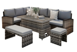 CLEARANCE! 9-Seater Rattan Garden Dining Set - Weatherproof Outdoor Sofa & Table - thumbnail 2