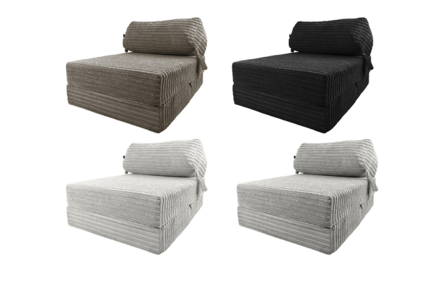 Jumbo Cord Fabric Z Pillow Chair Bed Sofa - Versatile 1-Seater, Modern Fold-Out Guest Bed, 4 Colours - image 1